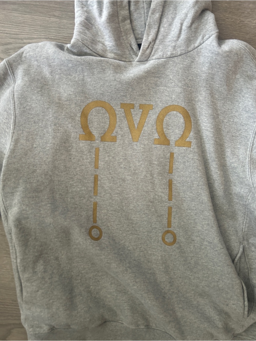 OVO  Men’s Grey Hoodie with Gold Owl Neck Label- ok condition. No drawstring.